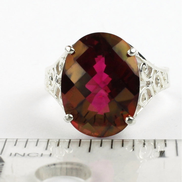 Sterling Silver Ring Crimson Fire Topaz SR049 Image 4