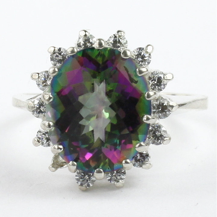 SR283 Mystic Fire Topaz 925 Sterling Silver Ring Image 1