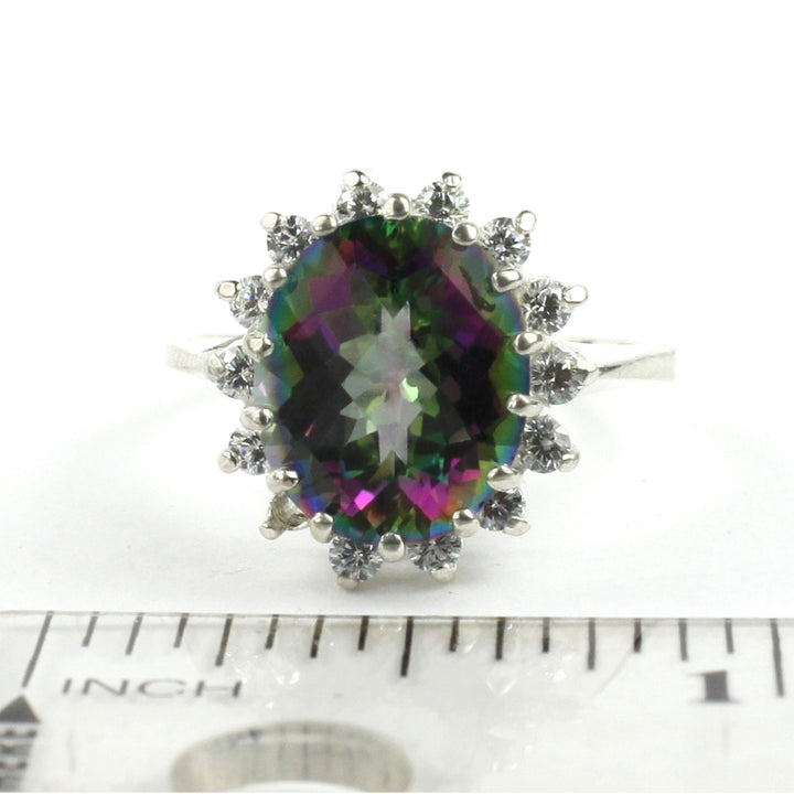 SR283 Mystic Fire Topaz 925 Sterling Silver Ring Image 4