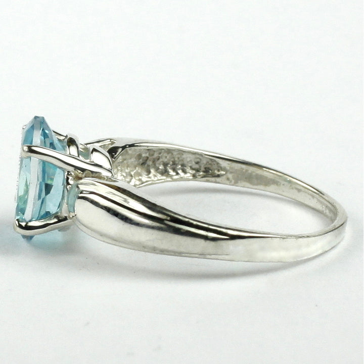 SR058 9x7mm Paraiba Topaz 925 Sterling Silver Ring Image 3