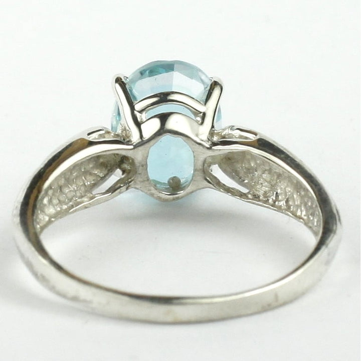 SR058 9x7mm Paraiba Topaz 925 Sterling Silver Ring Image 4