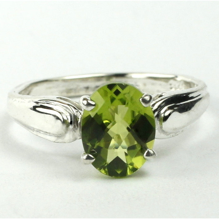 SR058 9x7mm Peridot 925 Sterling Silver Ring Image 1