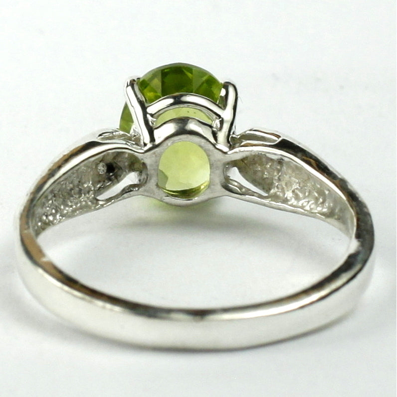 SR058 9x7mm Peridot 925 Sterling Silver Ring Image 4