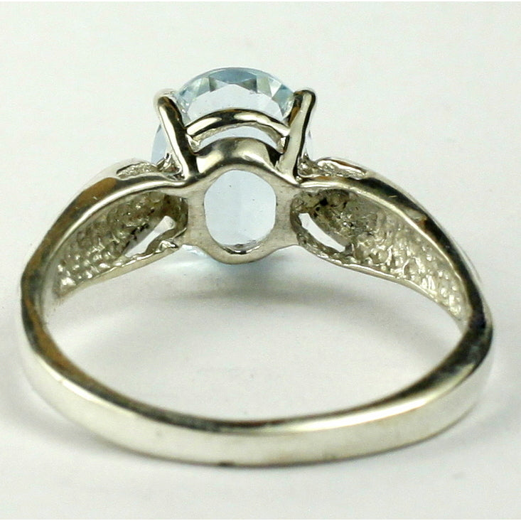 SR058 9x7mm Aquamarine 925 Sterling Silver Ring Image 4