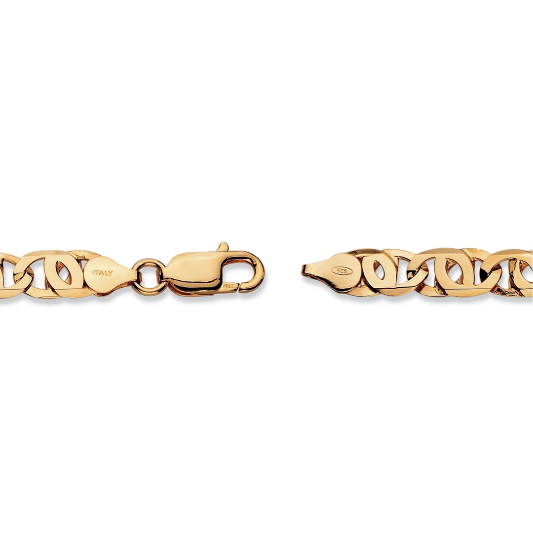 Mens Birds-Eye Interlocking Link Bracelet in 14k Gold over Sterling Silver 8" Image 2