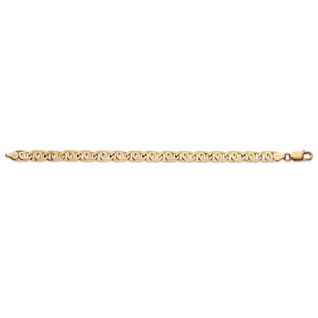 Mens Birds-Eye Interlocking Link Bracelet in 14k Gold over Sterling Silver 8" Image 4