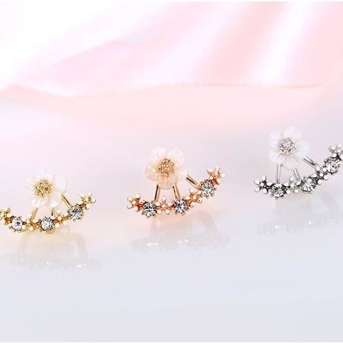 Little Daisy Flower After Hanging Stud Earrings for Lady Women Girls Image 2