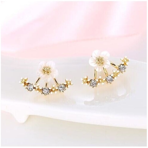 Little Daisy Flower After Hanging Stud Earrings for Lady Women Girls Image 3