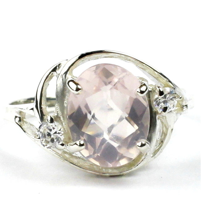 Sterling Silver Ladies Ring Rose Quartz SR021 Image 1