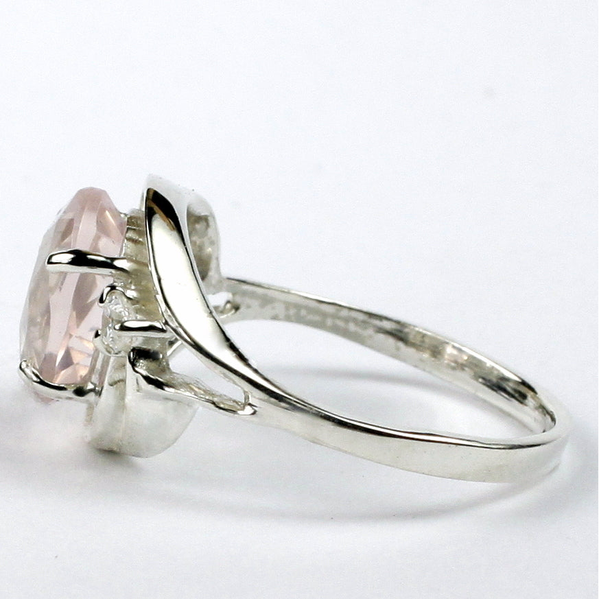 Sterling Silver Ladies Ring Rose Quartz SR021 Image 3