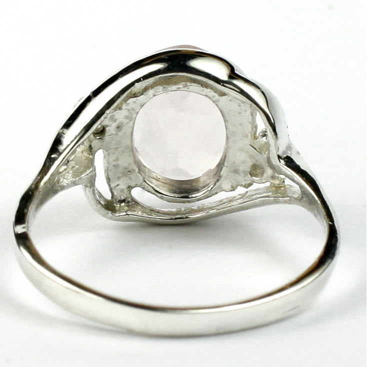 Sterling Silver Ladies Ring Rose Quartz SR021 Image 4