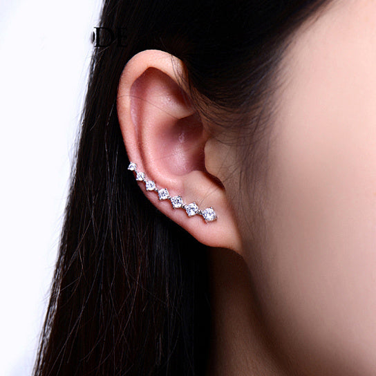 1Pair Rhinestone Crystal Earrings Ear Hook Stud Jewelry Image 4