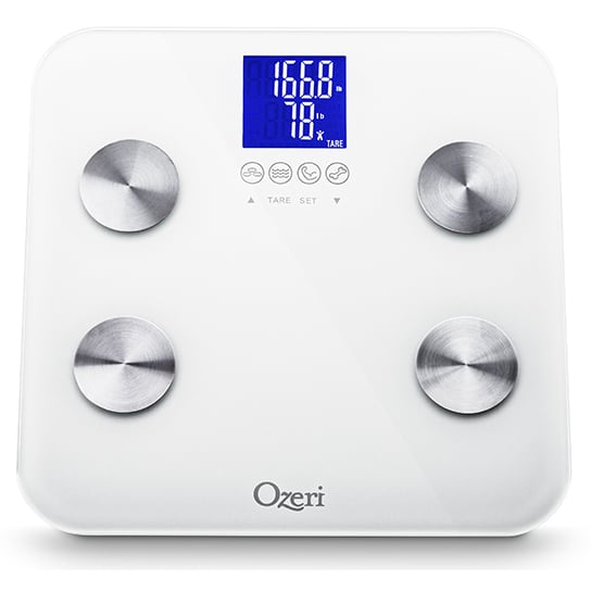 Ozeri Touch 440 lbs Total Body Bath Scale - Measures WeightFatMuscleBone and Hydration with Auto Recognition and Infant Image 1