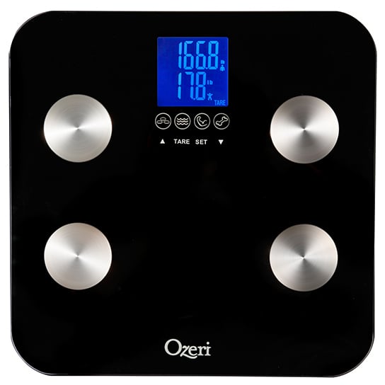 Ozeri Touch 440 lbs Total Body Weight Scale (Body FatMuscleBoneWeight and Hydration)Auto Recognition Bath Scale with Image 1