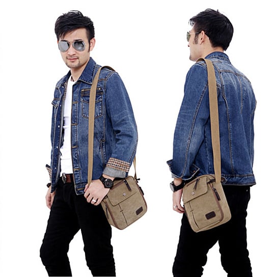Mens Multifunctional Canvas Messenger Handbag Outdoor Sports Over Shoulder Crossbody Side Bag Image 2