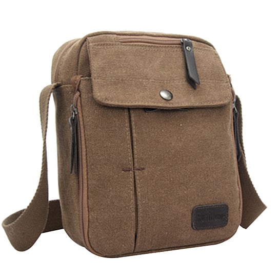 Mens Multifunctional Canvas Messenger Handbag Outdoor Sports Over Shoulder Crossbody Side Bag Image 4