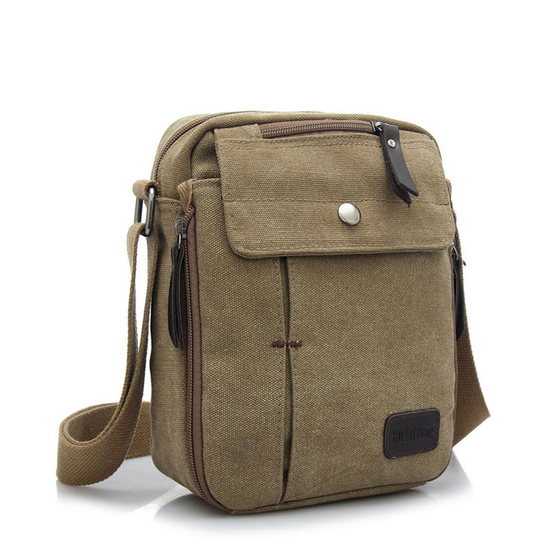Mens Multifunctional Canvas Messenger Handbag Outdoor Sports Over Shoulder Crossbody Side Bag Image 4