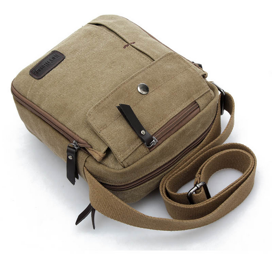 Mens Multifunctional Canvas Messenger Handbag Outdoor Sports Over Shoulder Crossbody Side Bag Image 7