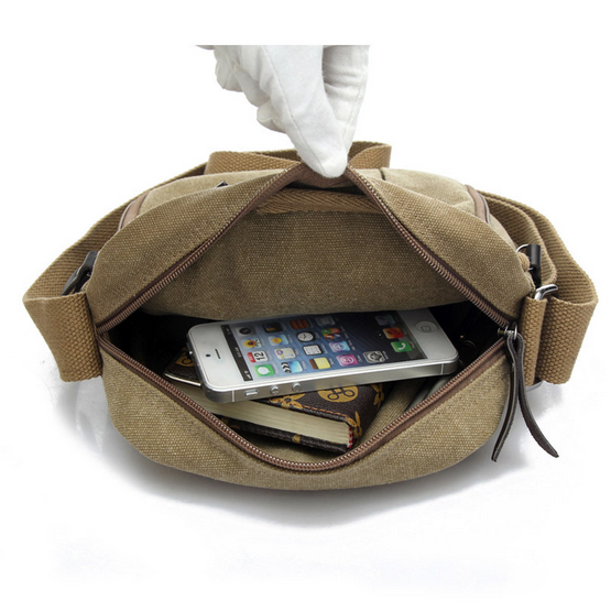 Mens Multifunctional Canvas Messenger Handbag Outdoor Sports Over Shoulder Crossbody Side Bag Image 8