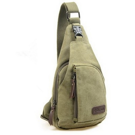 Cool Outdoor Sports Casual Canvas Unbalance Backpack Crossbody Sling Bag Shoulder Bag Chest Bag for Men Image 4