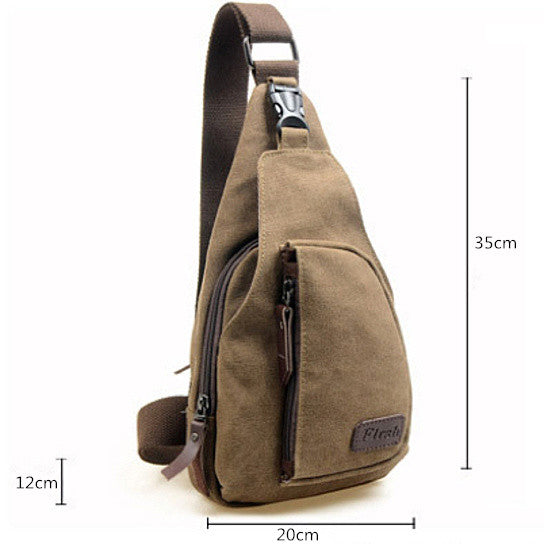 Cool Outdoor Sports Casual Canvas Unbalance Backpack Crossbody Sling Bag Shoulder Bag Chest Bag for Men Image 6