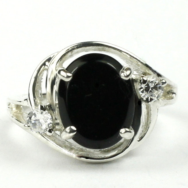 Sterling Silver Ladies Ring Black Onyx SR021 Image 1