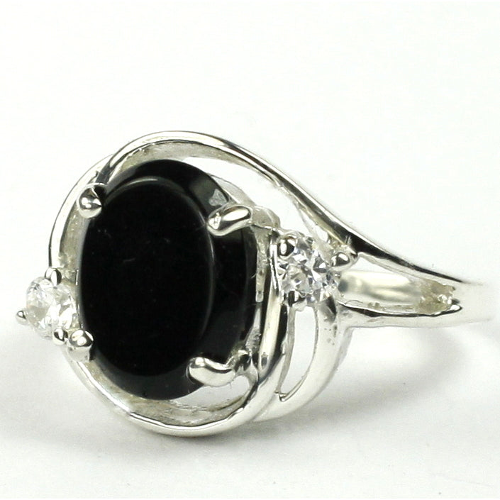 Sterling Silver Ladies Ring Black Onyx SR021 Image 2