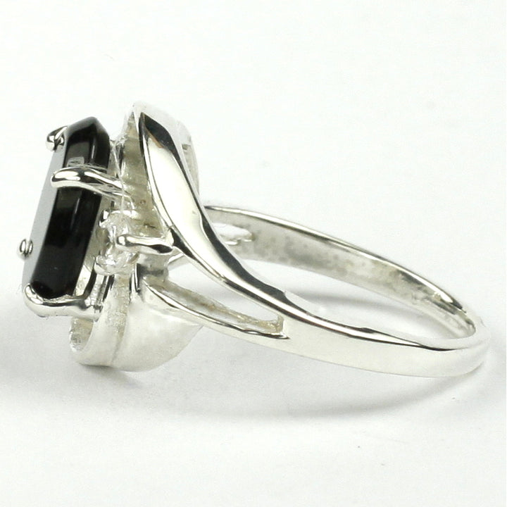 Sterling Silver Ladies Ring Black Onyx SR021 Image 3