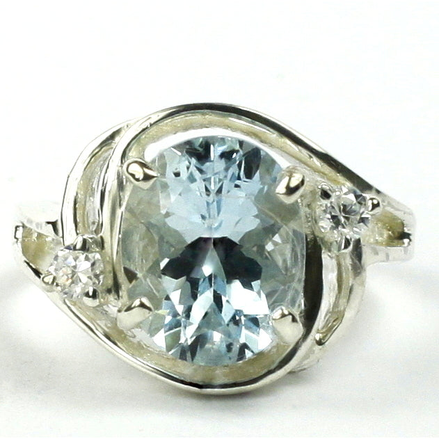 Sterling Silver Ladies Ring Aquamarine SR021 Image 1