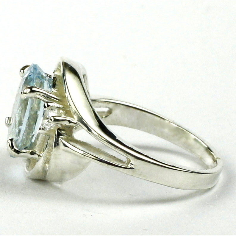 Sterling Silver Ladies Ring Aquamarine SR021 Image 3