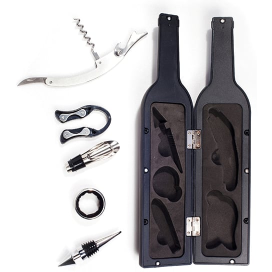 Ozeri 5-Piece Wine Bottle Corkscrew Accessory Set Stainless Steel Kitchen Tools Image 4