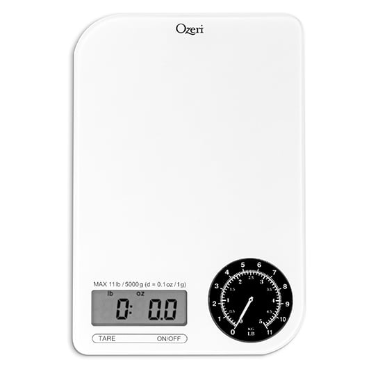 Ozeri Rev Digital Kitchen Scale Electro-Mechanical Display 5000g 11lbs Tare Image 1