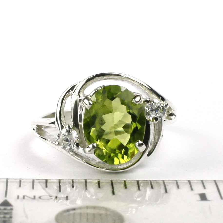 Sterling Silver Ladies Ring Peridot SR021 Image 4