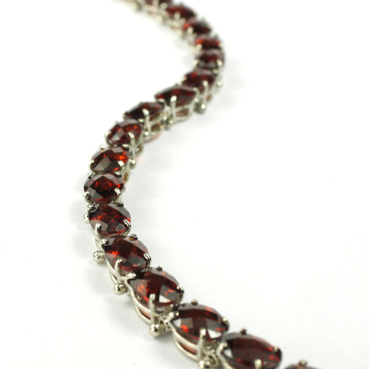 Sterling Silver Bracelet Mozambique Garnet SB002 Image 1