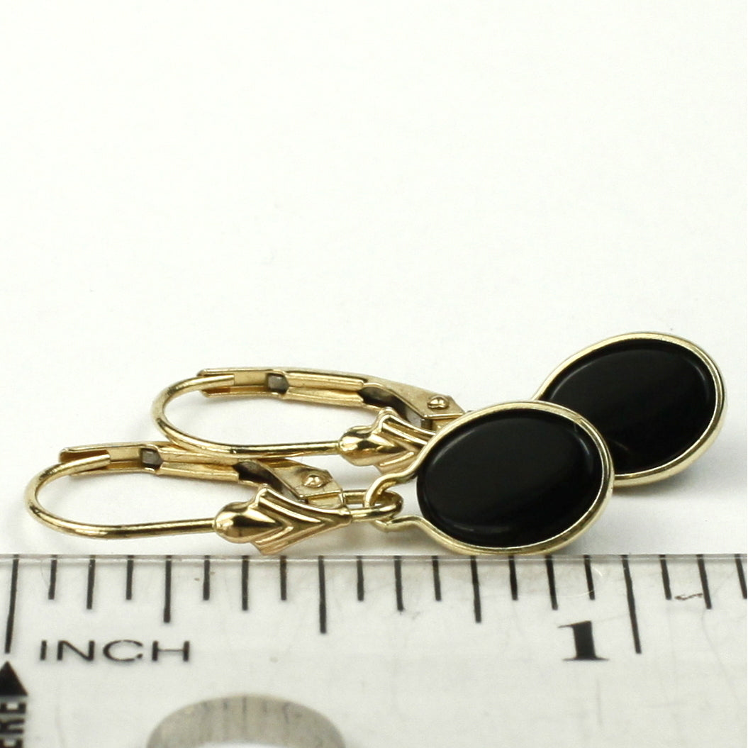 14K Leverback Earrings Black Onyx E001 Image 6