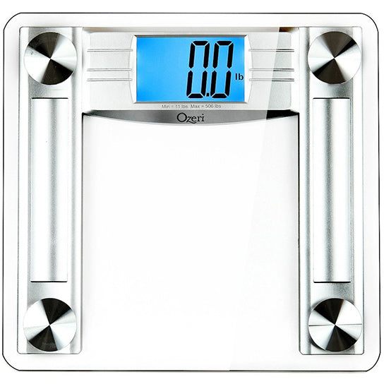 Ozeri ProMax 560 lbs (255 kg) Body Weight Scale (0.1 lbs / 0.05 kg Bath Scale Sensors)with Body Tape and Fat Caliper Image 1