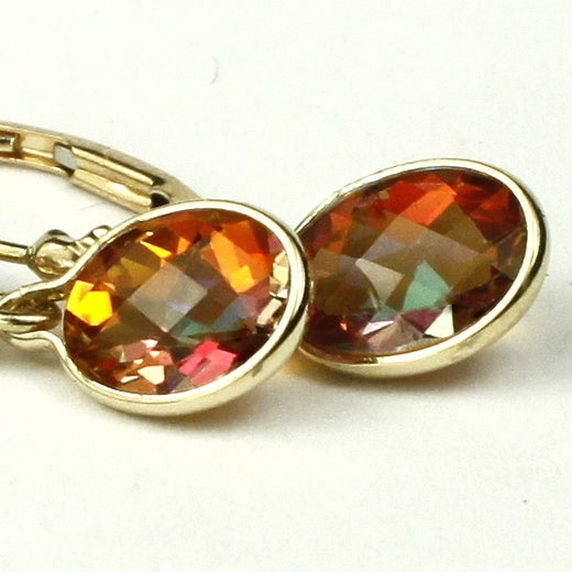 14K Leverback Earrings Twilight Fire Topaz E001 Image 1