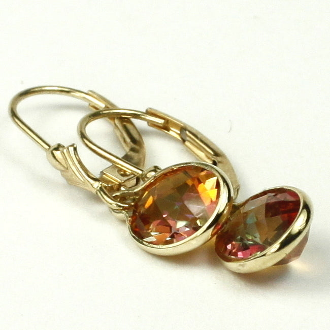 14K Leverback Earrings Twilight Fire Topaz E001 Image 3