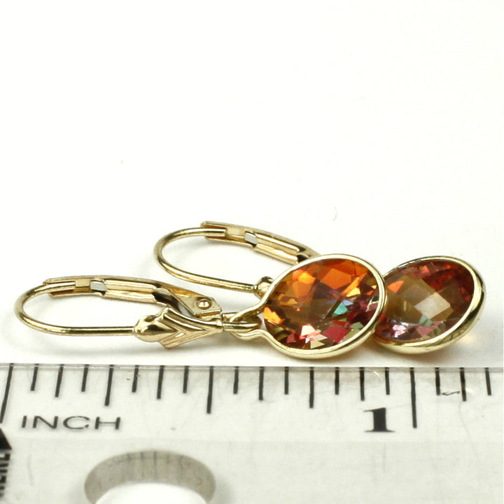 14K Leverback Earrings Twilight Fire Topaz E001 Image 6