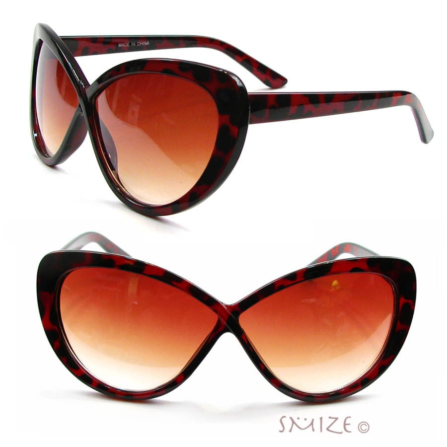 Infinity Shape Oversized Black Tortoise Womens Fashion Sunglasses Image 1