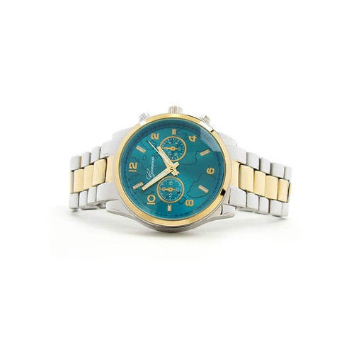 2Tone Geneva Globe Dial Boyfriend Style Womens Watch Image 2