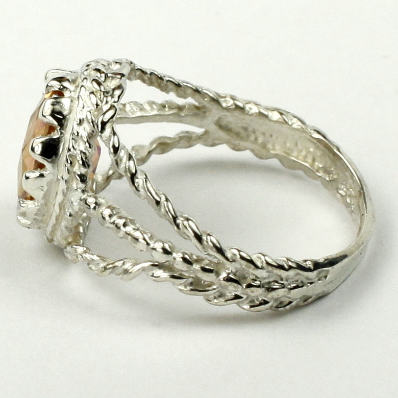 SR070 9x7mm Twilight Fire Topaz 925 Sterling Silver Ring Image 3