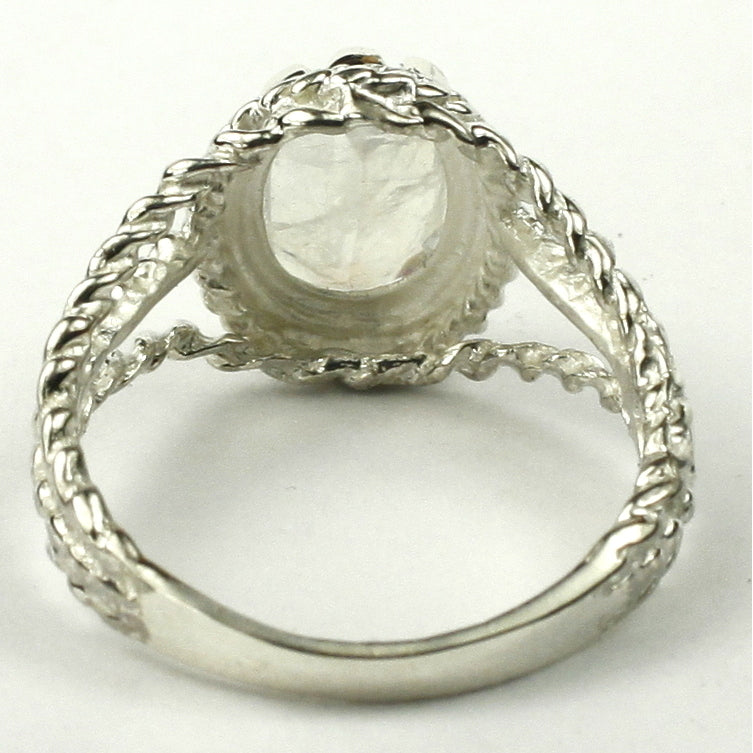 SR070 9x7mm Rainbow MoonStone 925 Sterling Silver Ring Image 4