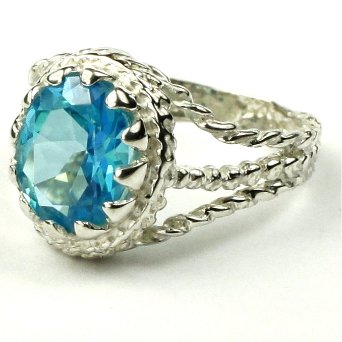 SR070 9x7mm Paraiba Topaz 925 Sterling Silver Ring Image 2