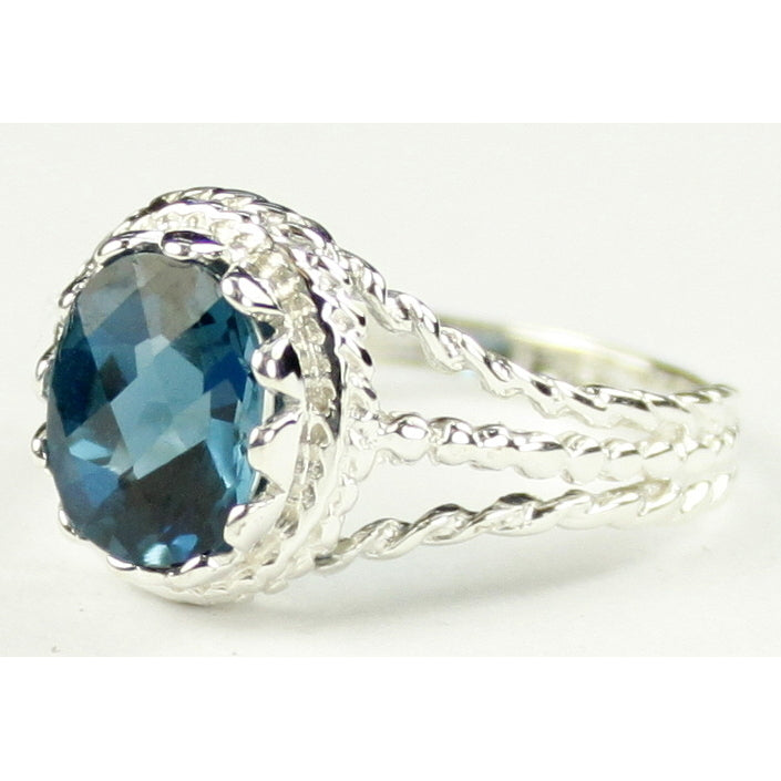 SR070 9x7mm London Blue Topaz 925 Sterling Silver Ring Image 3