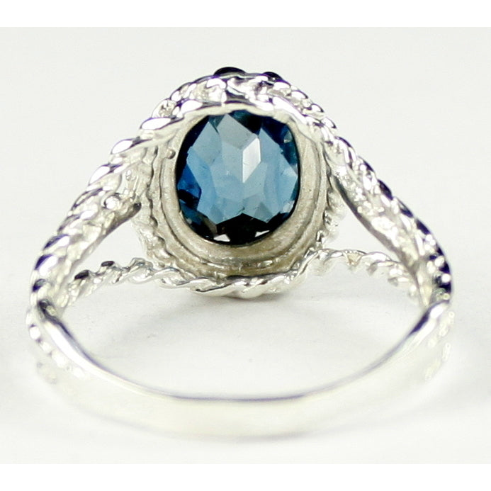 SR070 9x7mm London Blue Topaz 925 Sterling Silver Ring Image 4