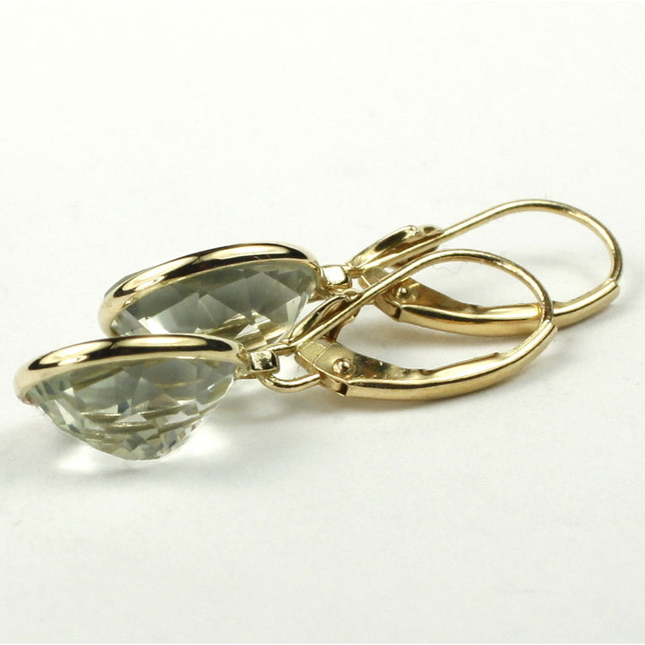 14K Leverback Earrings Green Amethyst (Prasiolite) E101 Image 4