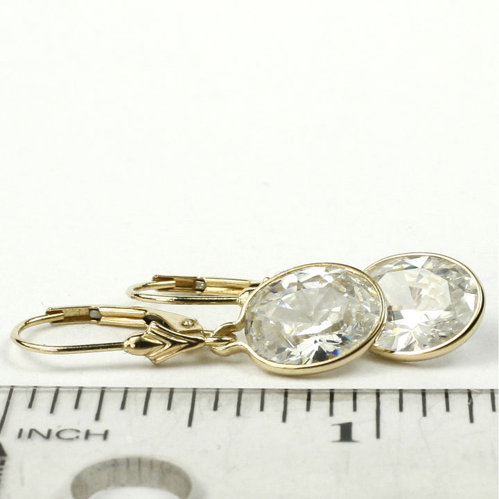 14K Leverback Earrings Cubic Zirconia E101 Image 6