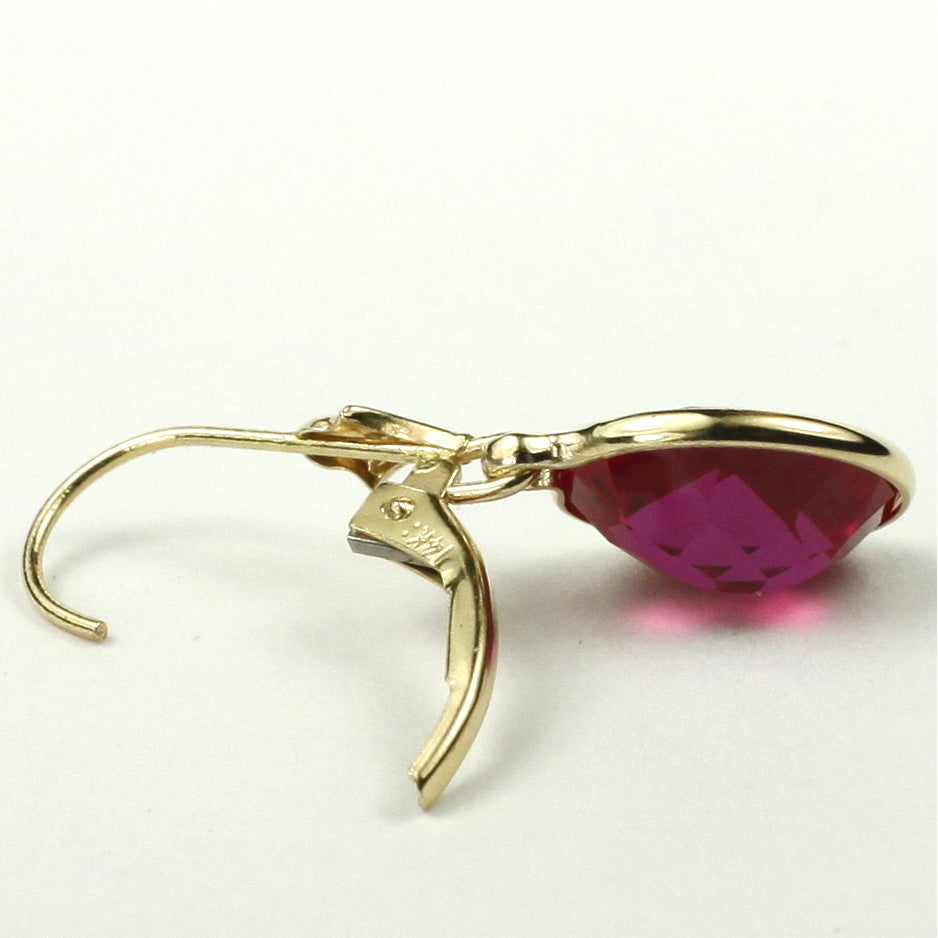 14K Leverback Earrings Created Ruby E101 Image 4