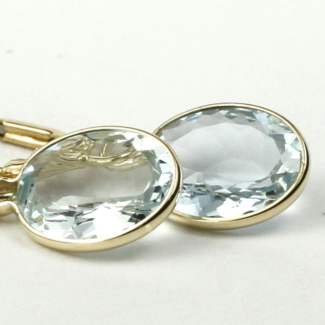 14K Leverback Earrings Aquamarine E101 Image 1